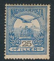 1908 Turul 25f (22.000) (gumihiba, rozsda / gum disturbance, stain) Certificate: Glatz