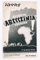 cca 1935 Etiópia (Abesszínia) térképe, 1 : 5.000.000, Bp., M. Kir. Állami Térképészet, jó állapotban, 59,5x47,5 cm Borítóval