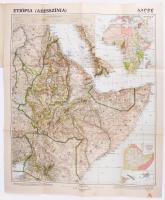 cca 1935 Etiópia (Abesszínia) térképe, 1 : 5.000.000, Bp., M. Kir. Állami Térképészet, jó állapotban...