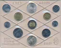 Olaszország 1985. 1L-500L (11xklf) forgalmi sor fóliatokban és műbőrtokban, tanúsítvánnyal. Benne: 1...