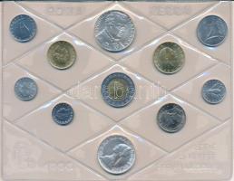 Olaszország 1995. 1L-1000L (11xklf) forgalmi sor fóliatokban és műbőrtokban, tanúsítvánnyal. Benne: 1995R 500L Ag "Kolumbusz hajói", 1995R 1000L Ag "Pietro Mascgani halálának 50. évfordulója" T:UNC Italy 1995. 1 Lira - 1000 Lire (11xdiff) coin set in foil pack and faux leather case, with certificate, including 1995R 500 Lire Ag "Columbus' Ships", 1995R 500 Lire Ag "50th Anniversary of the death of the composer Pietro Mascagni" C:UNC