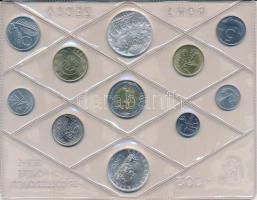 Olaszország 1995. 1L-1000L (11xklf) forgalmi sor fóliatokban és műbőrtokban, tanúsítvánnyal. Benne: ...