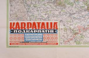 1940 Kárpátalja térképe a Magyarországhoz visszacsatolt területekkel, 1 : 200.000, Bp., M. Kir. Honv...