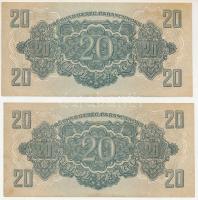 1944. 20P "A Vöröshadsereg Parancsnoksága" (2x) sorszámkövetők "AB 386662 - AB 386663...