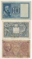 Olaszország 1935. 10L + 1944. 5L + 10L T:F-G Italy 1935. 10 Lire + 1944. 5 Lire + 10 Lire C:F-G