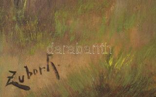 Zubor Rezső (?-?), működött a XX. sz. első felében: Pipázó vándor. Olaj, vászon, Jelzett. Dekoratív ...