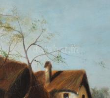 Zubor Rezső (?-?), működött a XX. sz. első felében: Élet az udvaron. Olaj, vászon. Jelzett. Dekoratí...