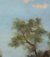 Zubor Rezső (?-?), működött a XX. sz. első felében: Élet az udvaron. Olaj, vászon. Jelzett. Dekoratí...