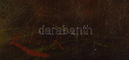 Zubor Rezső (?-?), működött a XX. sz. első felében: Élet az udvaron. Olaj, vászon. Jelzett. Dekoratí...