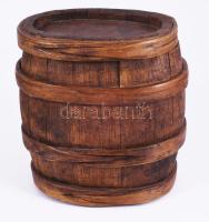 Olasz fa tárolóedény, jelzett, 19x18 cm