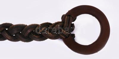 3 darab bőr függönyösszefogó, h: 65 cm