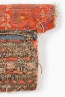 cca 1900, Lakócsa környéke, Dráva menti horvát női főkötő, gazdag hímzéssel és díszítéssel, h: 32 cm