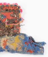 cca 1900, Lakócsa környéke, Dráva menti horvát női főkötő, gazdag hímzéssel és díszítéssel, h: 36 cm