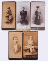 4db kabinetfotó, közte Mai Manó 11x21 cm