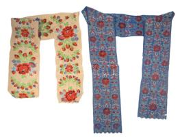 cca 1900, Lakócsa környéke, Dráva menti horvát női hajkötő hajdísz, 2 darab.