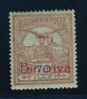 Baranya I. 1919 Turul 70f halvány felülnyomattal, Bodor vizsgálójellel