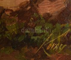 Kovács József (1948-): Báránykák. Olaj, farost, jelzett, dekoratív fakeretben, 40x60 cm