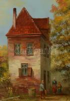 Kovács József (1948-): Holland táj. Olaj, farost, jelzett, fakeretben, 40x60 cm