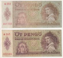 1939. 5P (2x) T:F-VG Adamo P6