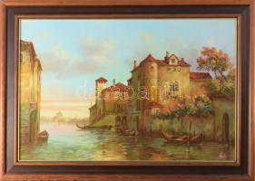 Kovács József (1948-): Velence. Olaj, farost, jelzett, fakeretben, 40x60 cm