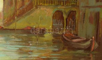 Kovács József (1948-): Velence. Olaj, farost, jelzett, fakeretben, 40x60 cm