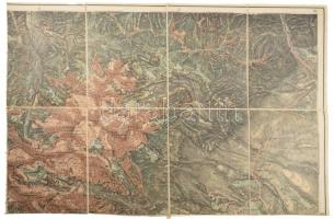 [A Magas Tátra nagy méretű litografált térképe] 1897 Detailkarte der Tátra-Gebietes in 2 Blättern. R...