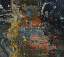 Szert Károly (1955-): Párizsi utca. Olaj, farost, jelzett. Dekoratív fakeretben, 30×40 cm