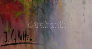 Olvashatatlan jelzéssel: Piac. Olaj, vászon. Dekoratív fakeretben, 33×41 cm