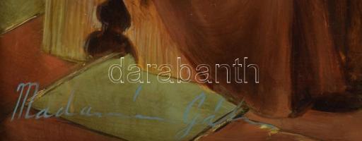 Madarász Gábor (1964-): Jóbarátok. Olaj, farost. Jelzett. Dekoratív fakeretben. 40x30 cm