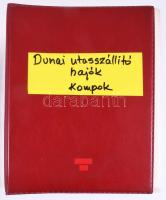 cca 1960-2010 Dunai utasszállító hajók, kompok. Egyedileg összeállított album fekete-fehér és színes fotókkal, képeslapokkal, gyűrűs albumban.