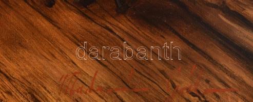 Madarász Gábor (1964-): Kártyázók. Olaj, farost. Jelzett. Dekoratív fakeretben. 33x47 cm