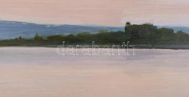 Péntek Éva (-): Pirkadat. Olaj, farost, jelzett, fakeretben, 40×60 cm