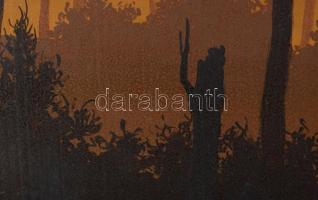 M. Molnár István (1953-2009): Esti köd. Olaj, farost, jelzett, fakeretben, 43×32 cm