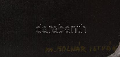 M. Molnár István (1953-2009): Esti köd. Olaj, farost, jelzett, fakeretben, 43×32 cm