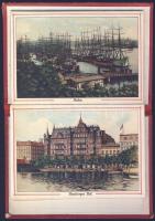 cca 1900 Hamburg 12 lapos litho leporelló-füzet / 12 pages litho leporello-booklet