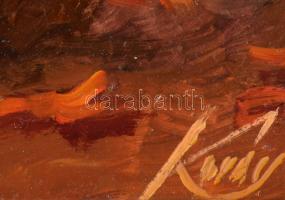 Kovács József (1948-): Csendélet. Olaj, farost, jelzett, dekoratív fakeretben, 34x24 cm