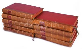 Klassiker des Altertums [Az ókor klasszikusai] sorozat 9 kötete: [Lukianosz] Lukian: Sämtliche Werke. Band 1-5.; [Plutarkhosz] Plutarch: Vermischte Schriften. Band 1-2.; [Hérodotosz] Herodotus: Neun Bücher der Geschichte. Band 1-2. München-Leipzig, 1911, Georg Müller. Német nyelven. Kiadói aranyozott félbőr sorozatkötés, nagyrészt jó állapotban, kissé sérült/kopottas gerincekkel.