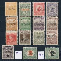 Fiume 1919 15 db bélyeg Bodor vizsgálójellel