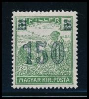 Temesvár 1919 Arató 150f gépszínátnyomattal, Bodor vizsgálójellel