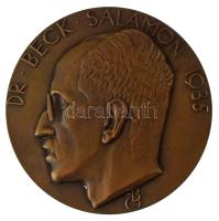 Beck Ö. Fülöp (1873-1945) 1935. "Dr. Beck Salamon" egyoldalas, vert bronz plakett (60mm) T:AU Hungary 1935. "Dr. Beck Salamon" one-sided, struck bronze plaque. Sign.: Fülöp Beck Ö. (60mm) C:AU