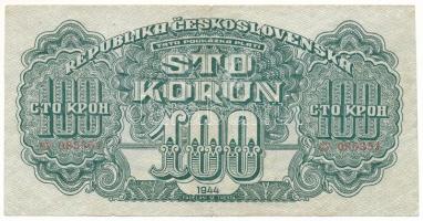 Csehszlovákia 1944. 100K "CY 085351" T:F Czechoslovakia 1944. 100 Korun "CY 085351" C:F Krause 48.