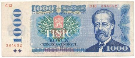Csehszlovákia 1985. 1000K "C 13 384652" T:F Czechoslovakia 1985. 1000 Korun "C 13 384652" C:F Krause P#98