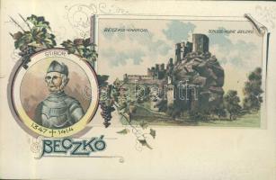 Beckó castle ruins and Stibor litho (small tear)