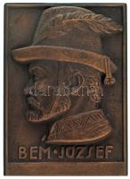 Solymári Valkó László (1909-1984) 1954. "Bem József" egyoldalas bronz plakett (92x67mm) T:AU Hungary 1954. "József Bem" one-sided bronze plaque. Sign.: László Solymári Valkó (92x67mm) C:AU