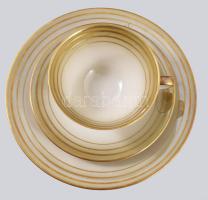 Scherzer mid-century egyszemélyes reggeliző készlet, csésze alátéttel és desszertes tányér. Jelzett,...