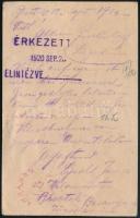 1920 Baranya 30f felülnyomású díjjegyes levelezőlap postaügynökségi bélyegzéssel, Bodor vizsgálójell...