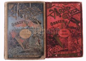 Verne Gyula 2 regénye: Öt hét léghajón. Utazás Afrikában. Bp., 1896, Franklin-Társulat. Kiadói egész...