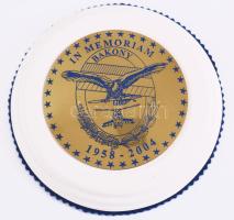 Magyar Honvédség 87. Bakony helikopter ezred plakett, díszdobozban, Porcelán, fém, d: 15 cm