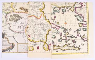 3 db XVII. századi térkép modern reprintje (Magyarország és környező országok), 42,5x57 cm és 55x93 cm között