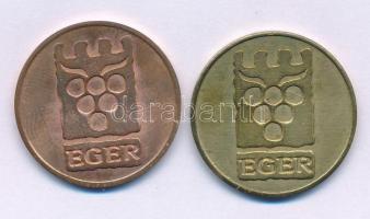 1990 k. Eger 2xklf bárca: "Bor" és "Étel" T:XF patina